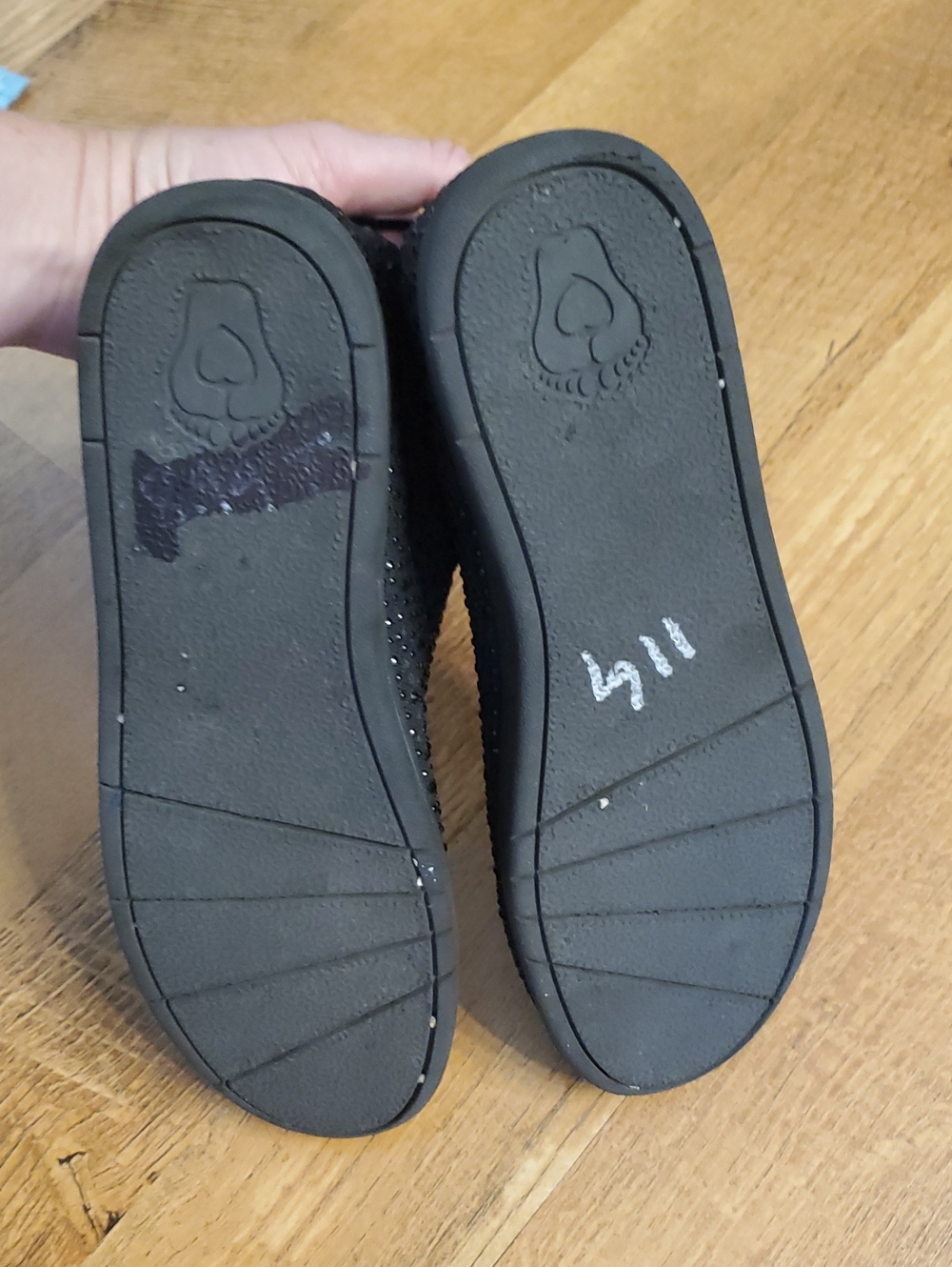 Bobs Sketchers Black Rhinestone Memory Foam Slip On Shoes Size 9 - Picture 9 of 10